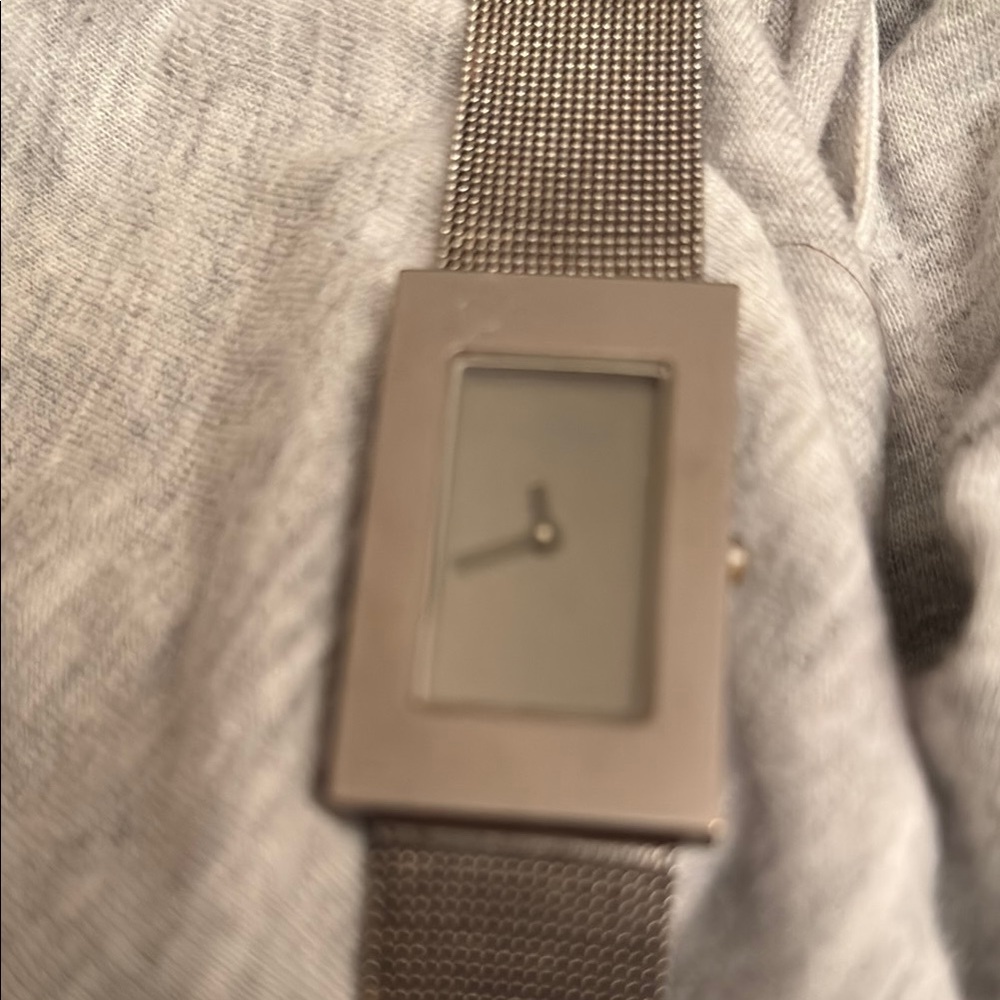 Silver Rectangular Mesh Watch - image 1
